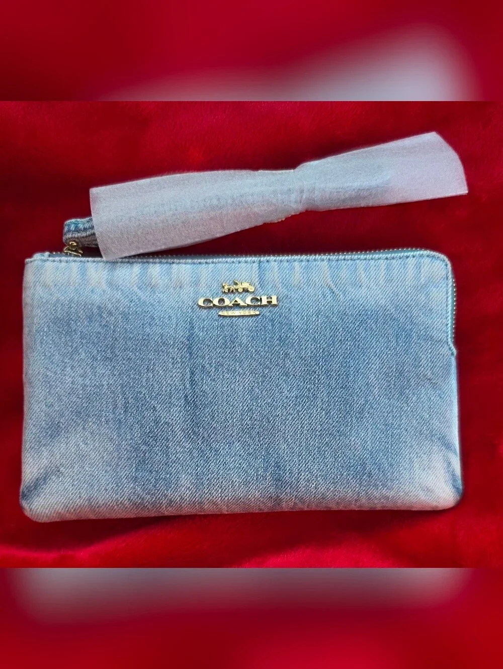 COACH Long Zip Around Wallet In Loved Denim